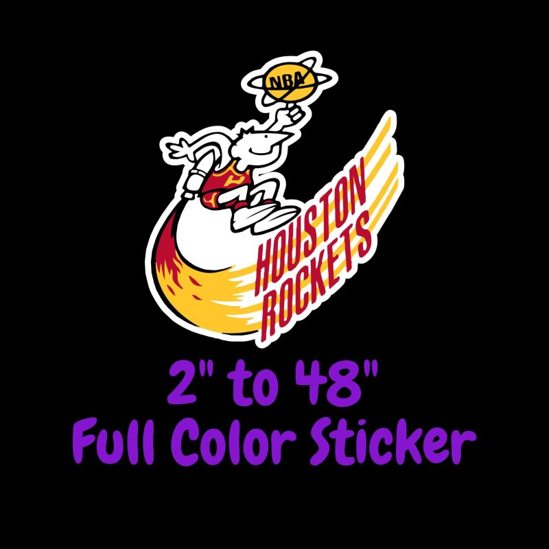 Houston Rockets Full Color Vinyl Sticker - Custom Size