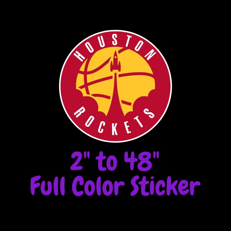 Houston Rockets Full Color Vinyl Sticker - Custom Size