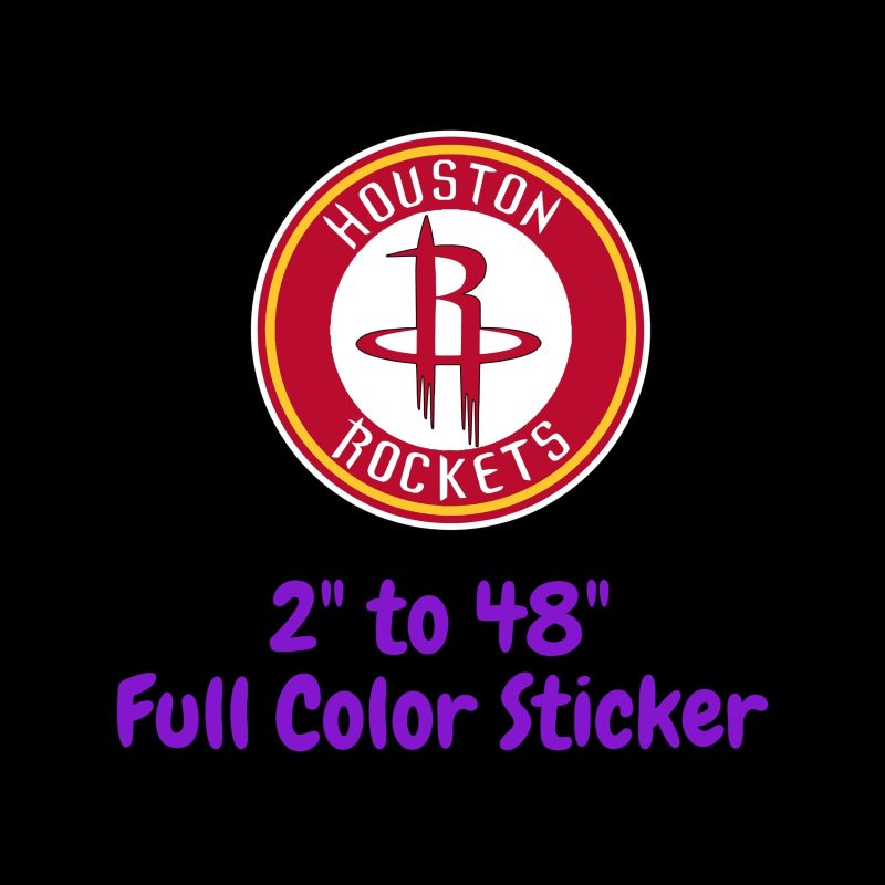 Houston Rockets Full Color Vinyl Sticker - Custom Size