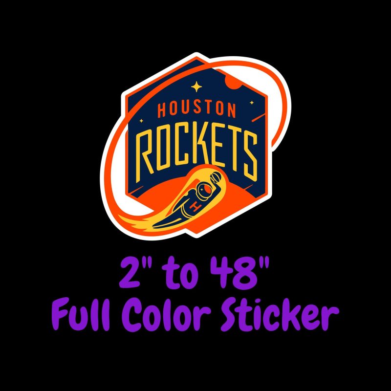 Houston Rockets Full Color Vinyl Sticker - Custom Size