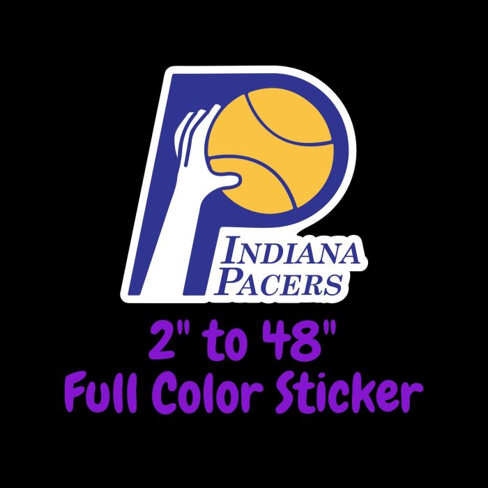 Indiana Pacers Full Color Vinyl Sticker - Custom Size