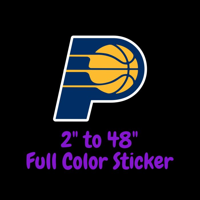 Indiana Pacers Full Color Vinyl Sticker - Custom Size