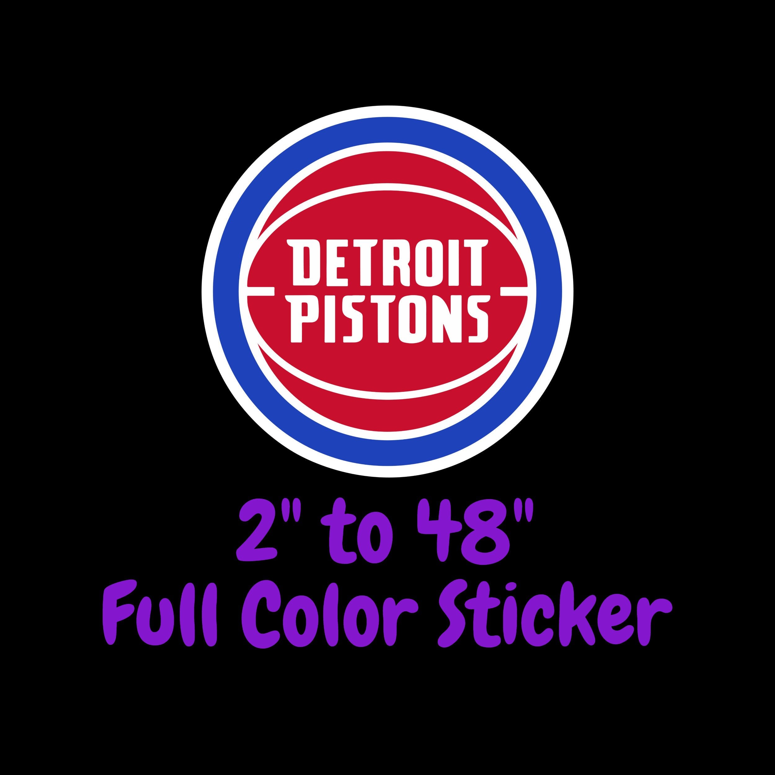 Detroit Pistons Full Color Vinyl Sticker - Custom Size