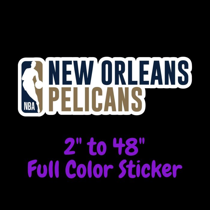 New Orleans Pelicans Full Color Vinyl Sticker - Custom Size