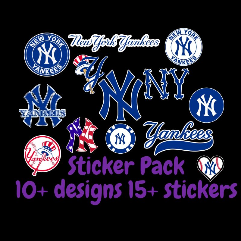 New York Yankees Sticker Pack;  ; Laptop Decal ; Yeti Decal;  Cell phone Decal;  Vinyl Car Decal