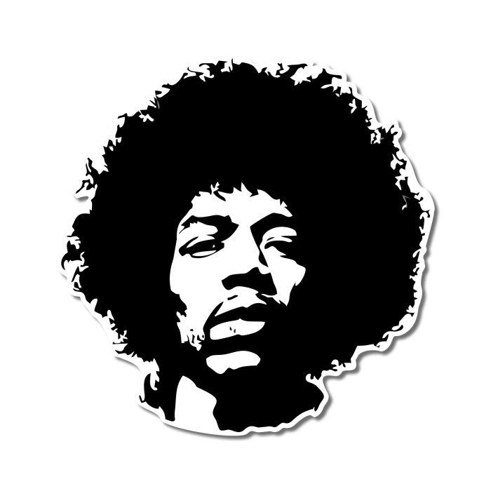 Jimi Hendrix Full Color Vinyl Decal - Custom Size