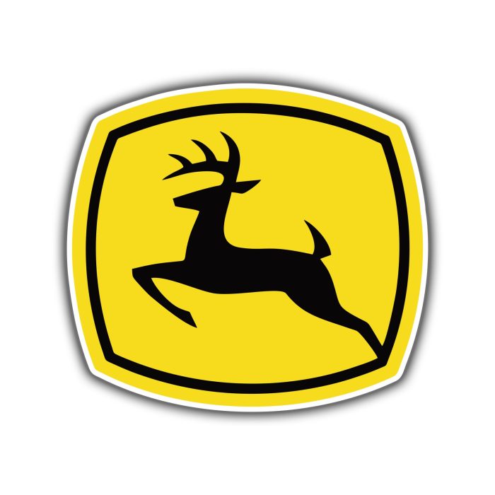 John Deere - Black and Yellow - Full Color Vinyl Sticker - Custom Size