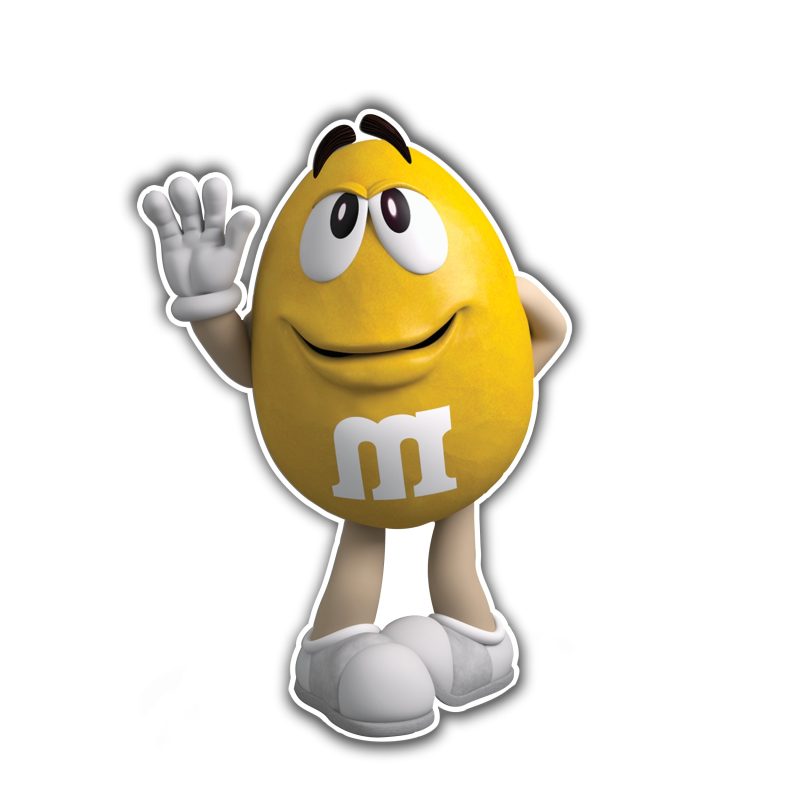 Yellow M & M - Full Color Vinyl Decal
