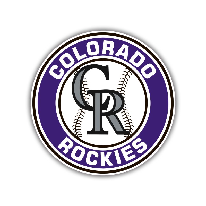Colorado Rockies - Purple Circle With Baseball - Full Color Vinyl Sticker