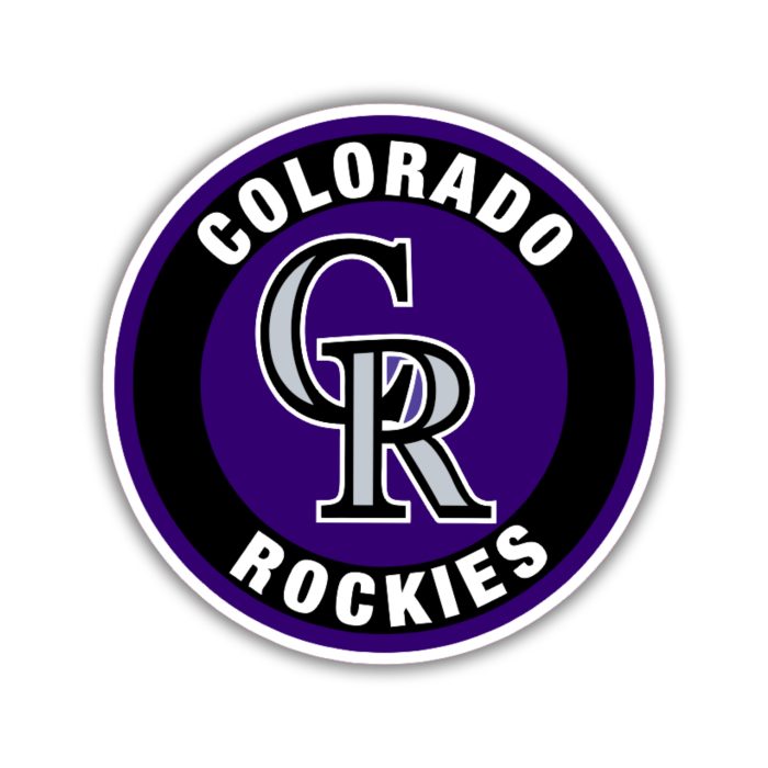Colorado Rockies - Black and Purple Circle - Full Color Vinyl Sticker - Custom Size