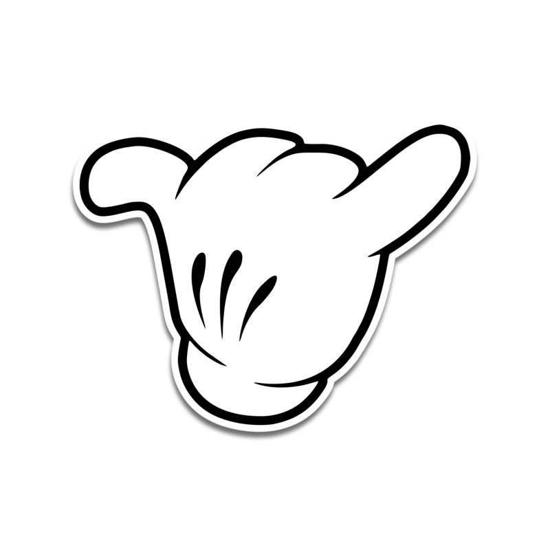 Mickey Mouse hang loose Full Color Vinyl Decal - Custom Size