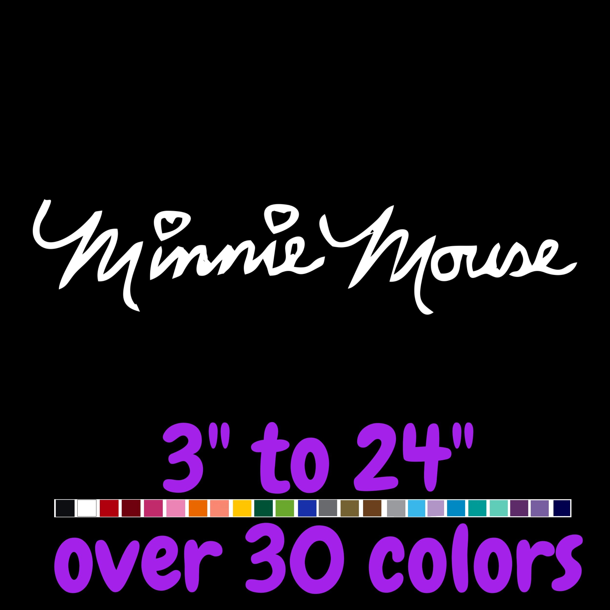 Minnie Mouse Signature Vinyl Decal - Custom Size