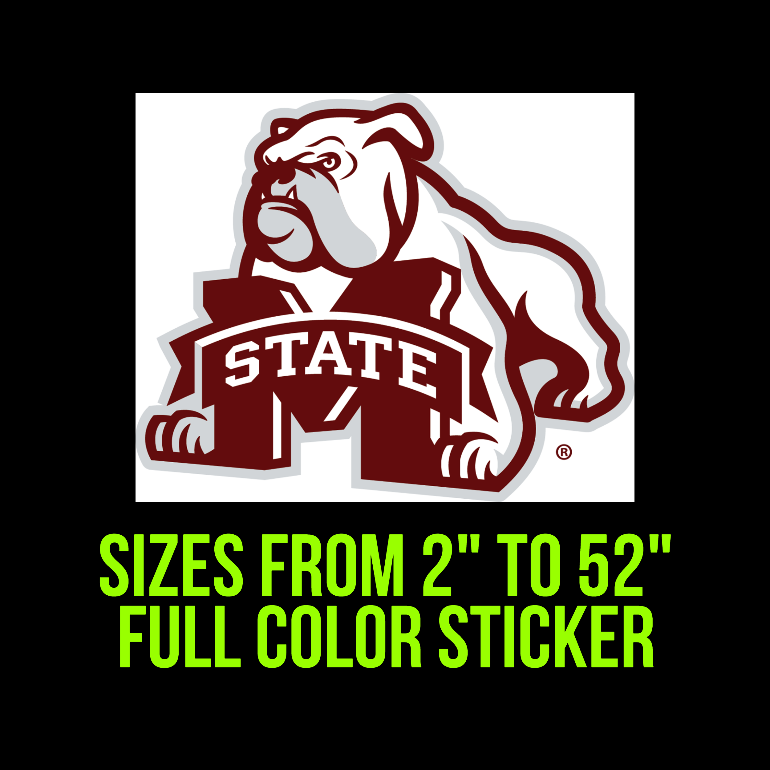 Mississippi State Vinyl Decal - Custom Size - Image 8