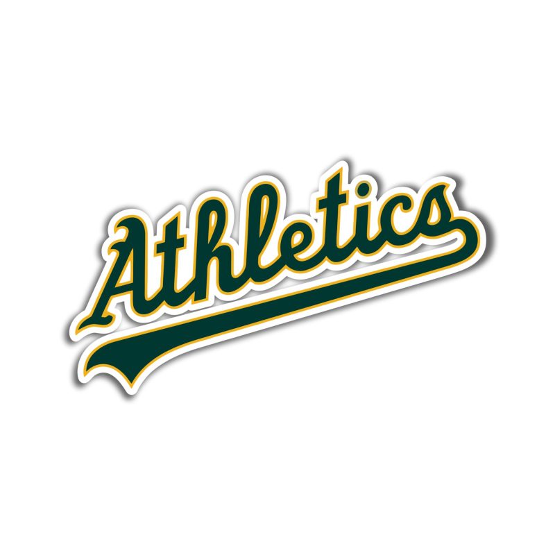 Oakland Athletics - Athletics Cursive - Full Color Vinyl Sticker - Custom Size