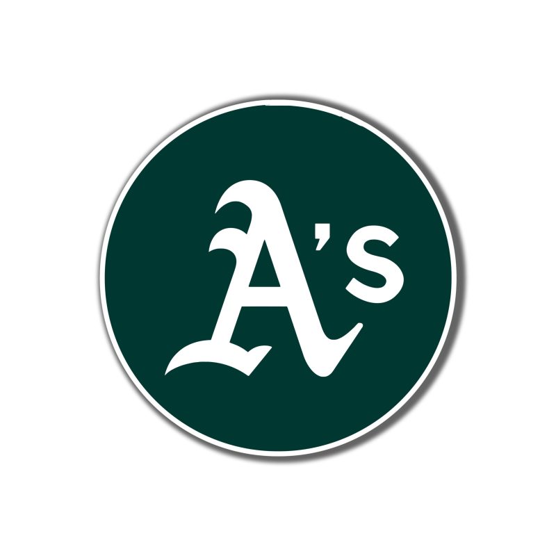 Oakland Athletics - Green Circle With A's - Full Color Vinyl Sticker - Custom Size