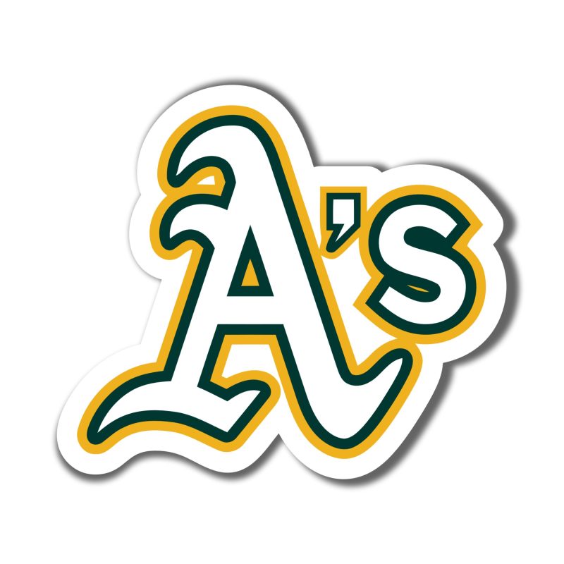 Oakland Athletics - A's - Full Color Vinyl Sticker - Custom Size