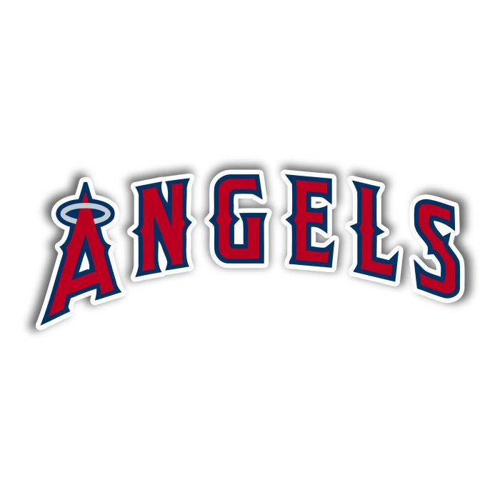 Los Angeles Angels - Angels Curved - Full Color Vinyl Sticker - Custom Size