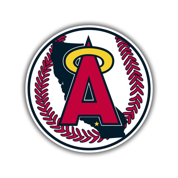 Los Angeles Angels - Baseball Old School - Full Color Vinyl Sticker - Custom Size