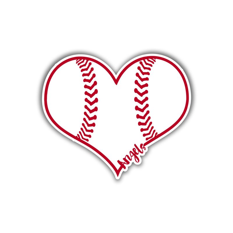 Los Angeles Angels - Heart - Full Color Vinyl Sticker - Custom Size