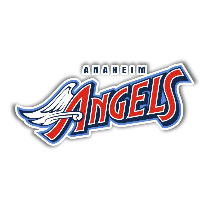 Los Angeles Angels - Angeles With Wings - Full Color Vinyl Sticker - Custom Size