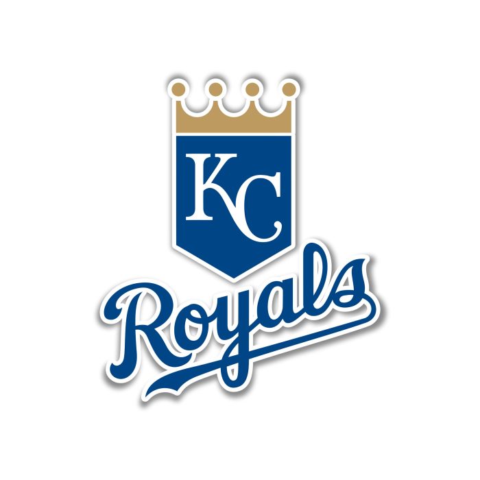 Kansas City Royals - Shield With Royals - Full Color Vinyl Sticker - Custom Size