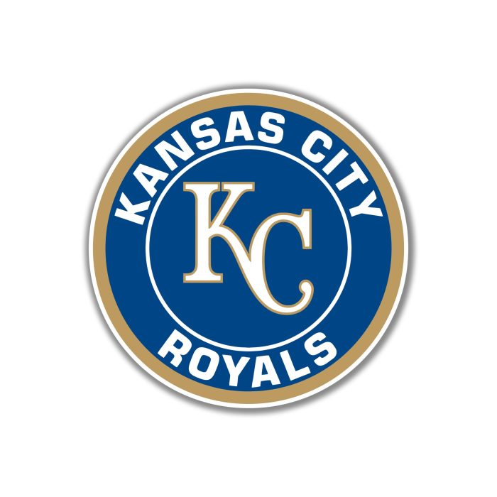 Kansas City Royals - Circle With KC In Middle - Full Color Vinyl Sticker - Custom Size