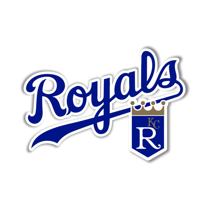 Kansas City Royals - Royals With Small Shield - Full Color Vinyl Sticker - Custom Size