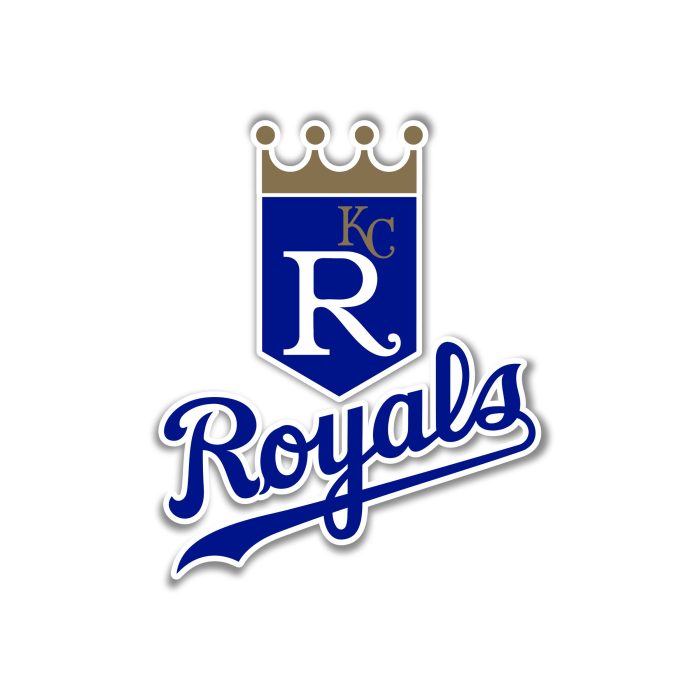 Kansas City Royals - Shield With Royals And Small KC - Full Color Vinyl Sticker - Custom Size