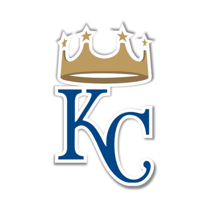 Kansas City Royals - KC With Crown - Full Color Vinyl Sticker - Custom Size