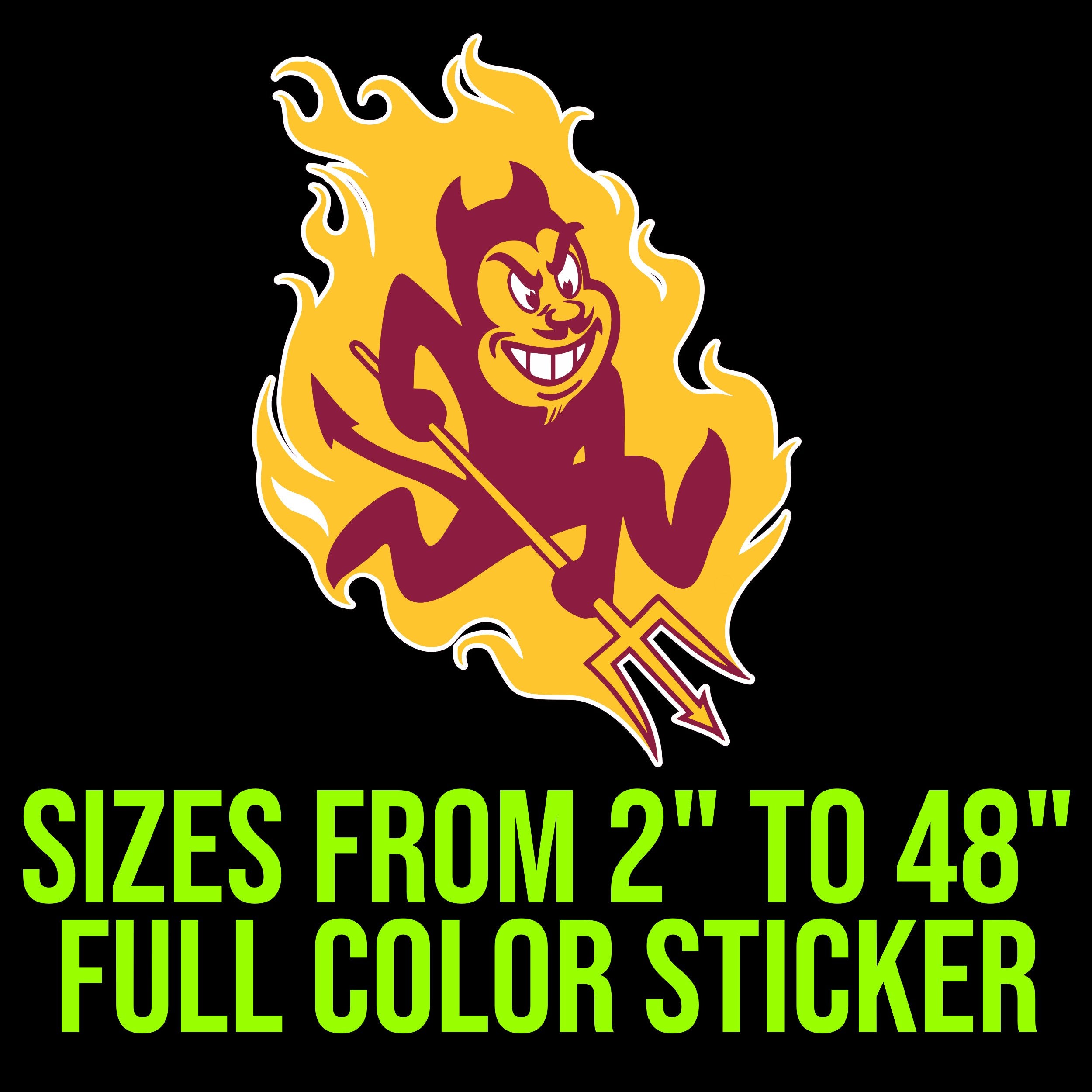 Arizona State Sun Devils Full Color Vinyl Decal - Custom Size