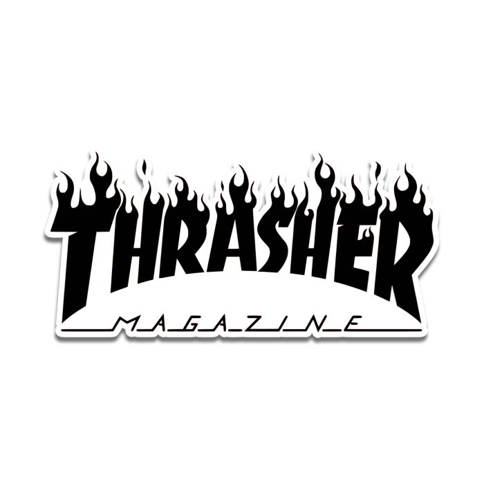 Black and White Thrasher Full Color Vinyl Decal - Custom Size
