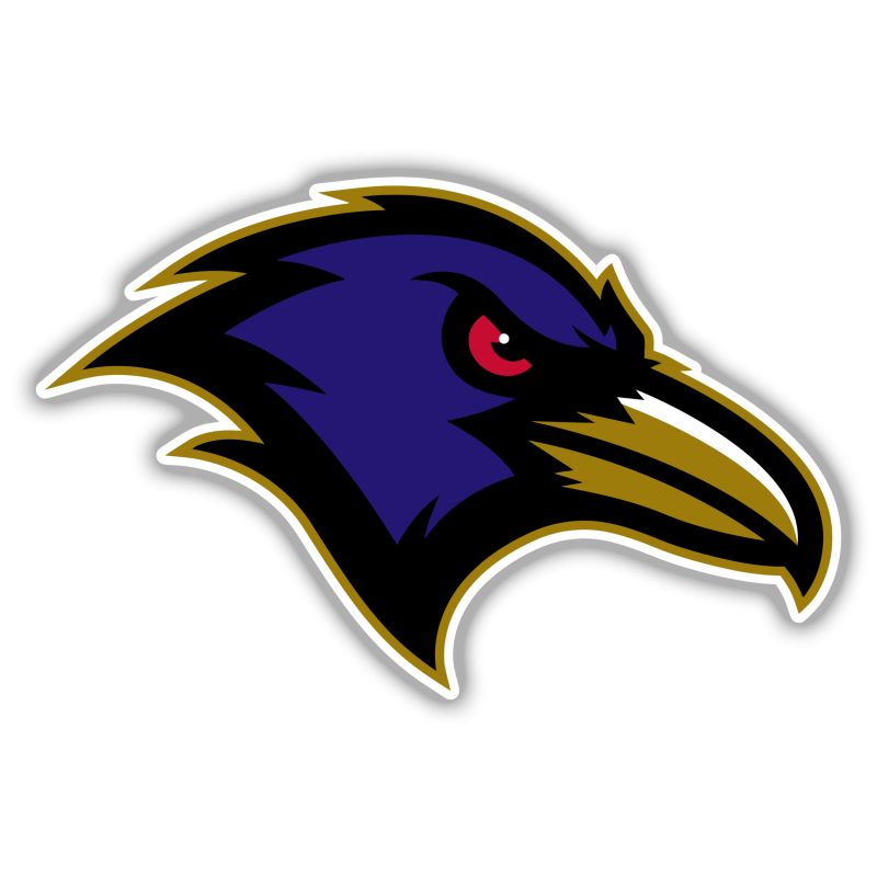 Baltimore Ravens Full Color Vinyl Sticker - Custom Size