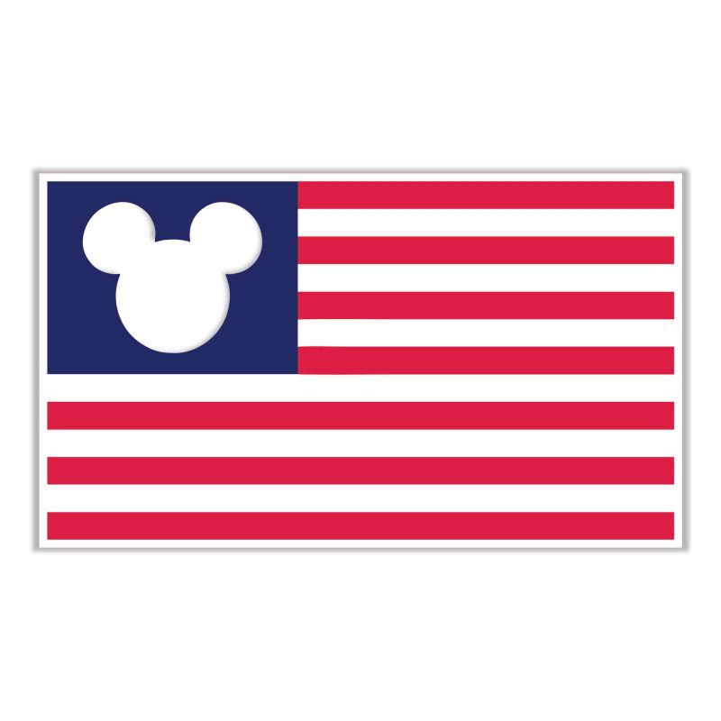 Mickey American Flag Full Color Vinyl Sticker - Custom Size