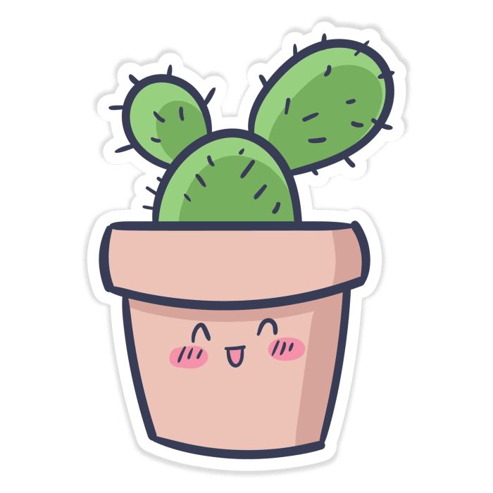 Cactus Full Color Vinyl Decal - Custom Size