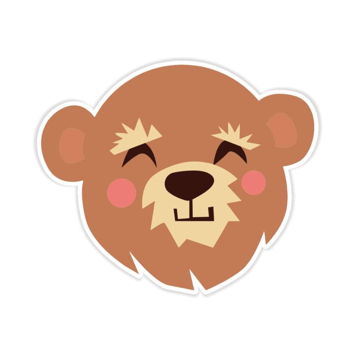Bear Full Color Vinyl Decal - Custom Size