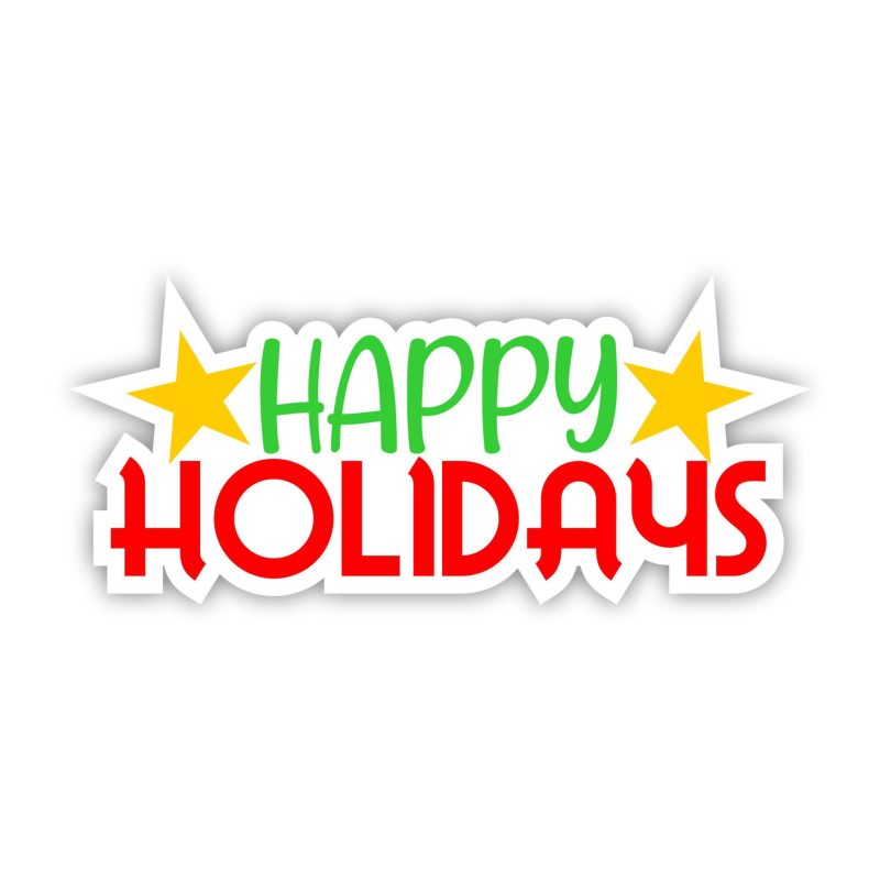 Happy Holidays Full Color Vinyl Sticker - Custom Size