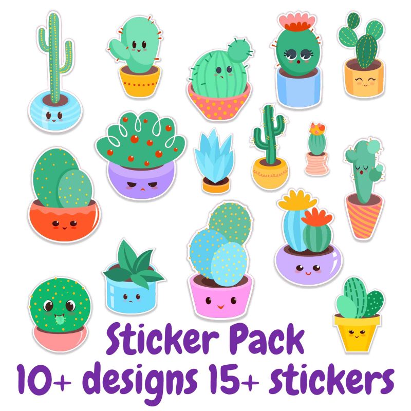 Cactus Sticker Pack available- Custom Size