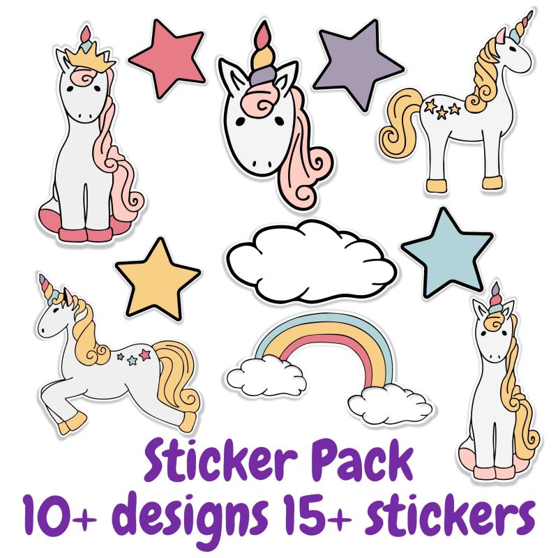 Unicorn Sticker Pack available- Custom Size