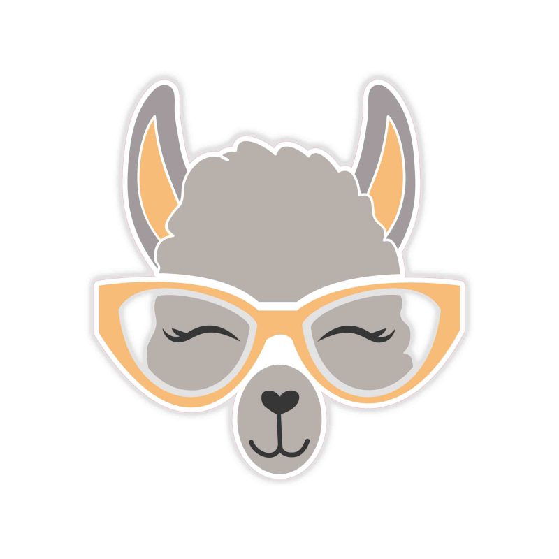 Llama Full Color Vinyl Decal - Custom Size