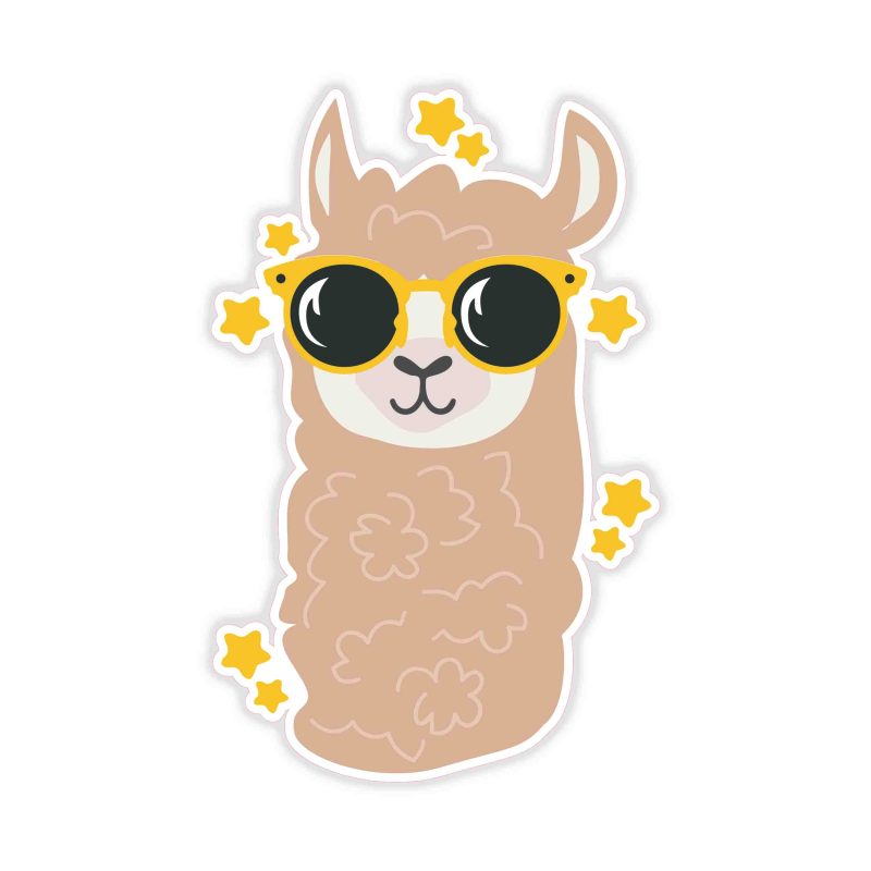 Llama Full Color Vinyl Decal - Custom Size