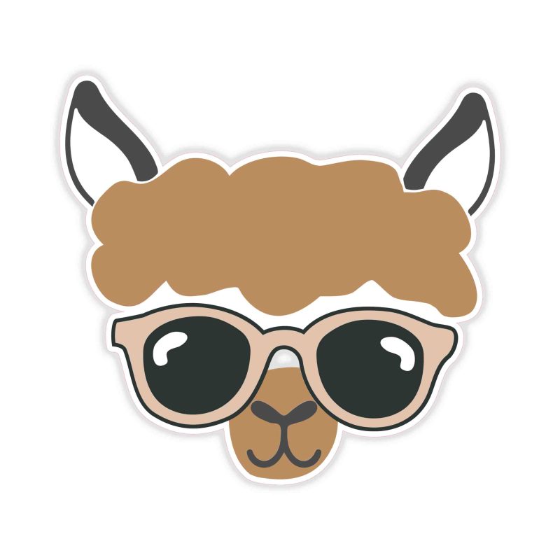 Llama Full Color Vinyl Decal - Custom Size