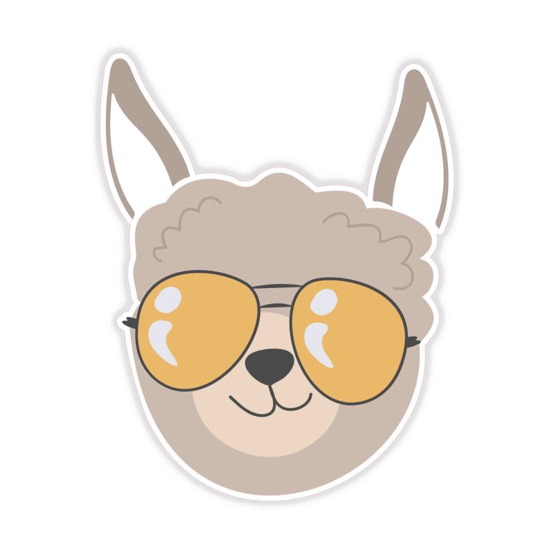 Llama Full Color Vinyl Decal - Custom Size