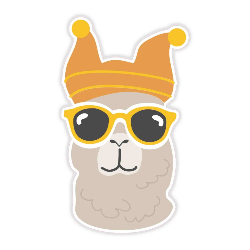 Llama Full Color Vinyl Decal - Custom Size