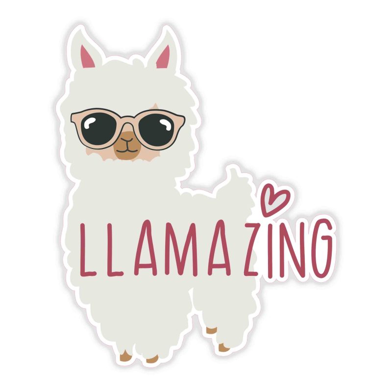 Llama Full Color Vinyl Decal - Custom Size