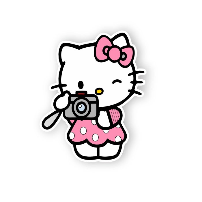 Hello Kitty  - Full Color Vinyl Sticker - Custom Size