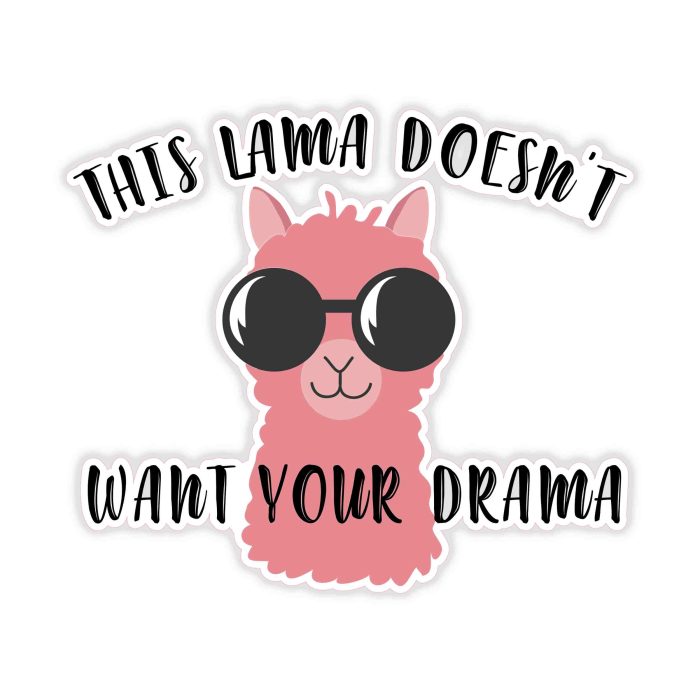 Llama Full Color Vinyl Decal - Custom Size