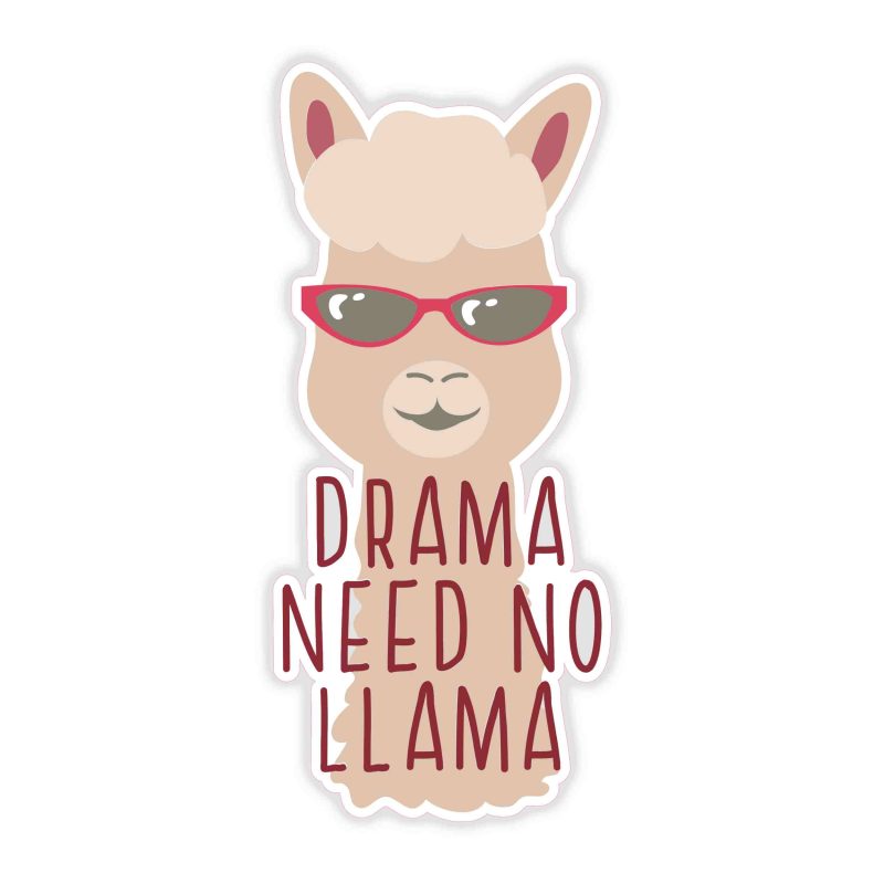 Llama Full Color Vinyl Decal - Custom Size