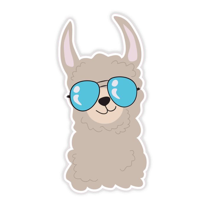 Llama Full Color Vinyl Decal - Custom Size