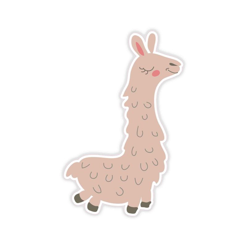 Llama Full Color Vinyl Decal - Custom Size