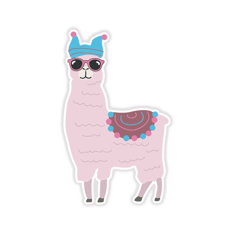 Llama Full Color Vinyl Decal - Custom Size
